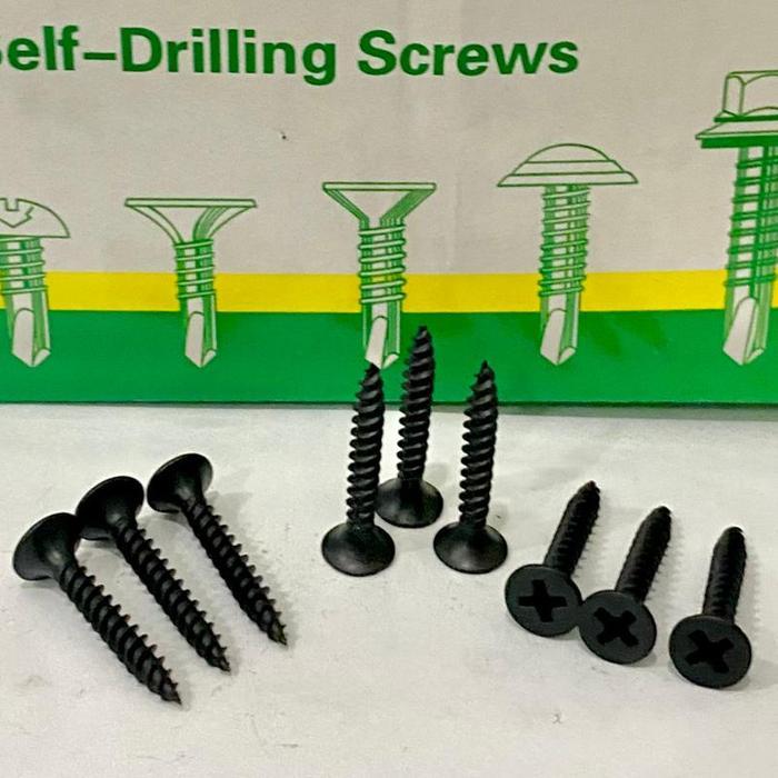 Baut sekrup gipsum GRC hitam skrup gypsum screw sekerup black drywall