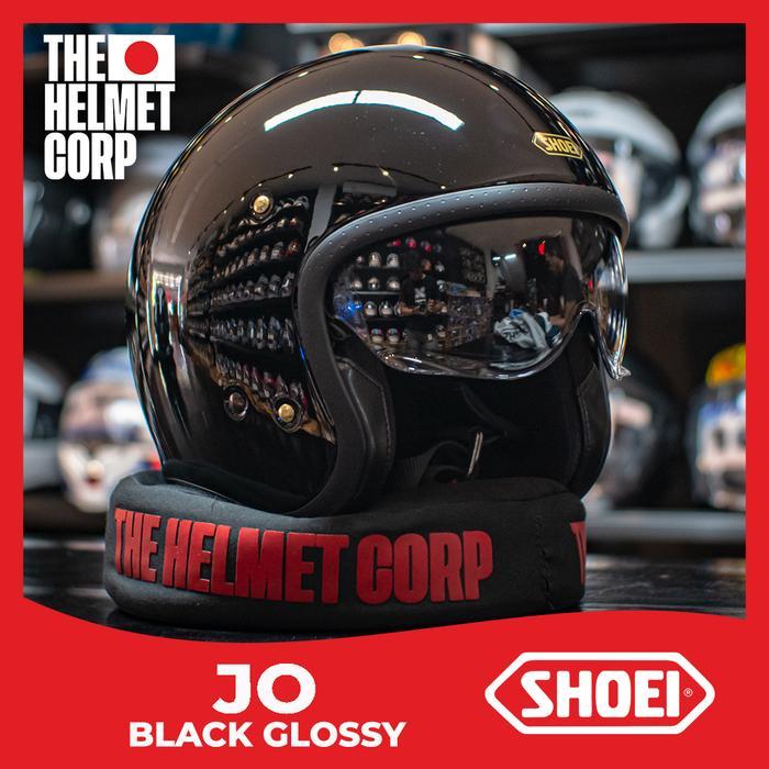 SHOEI JO BLACK GLOSSY HALF FACE VINTAGE HELMET ORIGINAL HELM MOTOR SHOEI KLASIK