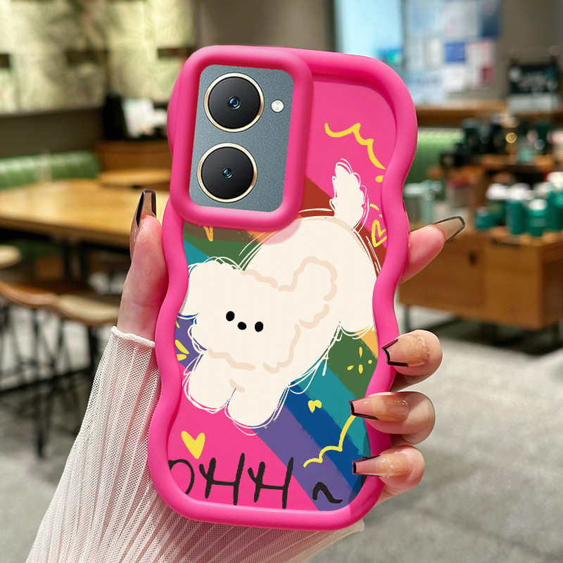Casing HP Untuk VIVO Y03 Y03T Y100 Y18 Y18i Y18e Y18t Y37 Y28s 5G Case Rainbow Puppy Kasing silikon 