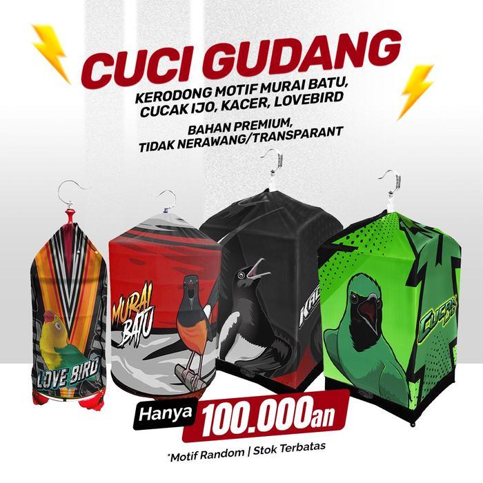 ASLI CUCI GUDANG Kerodong Motif Murai Batu Cucak Ijo Kacer Kenari Bahan Premium Tidak Nerawang