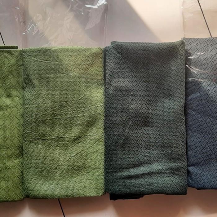 Kain Batik Dobby Polos Timbul Pekalongan Warna Army Muda,Sage,Hijau Botol,Emerald Tua Pasti Ori