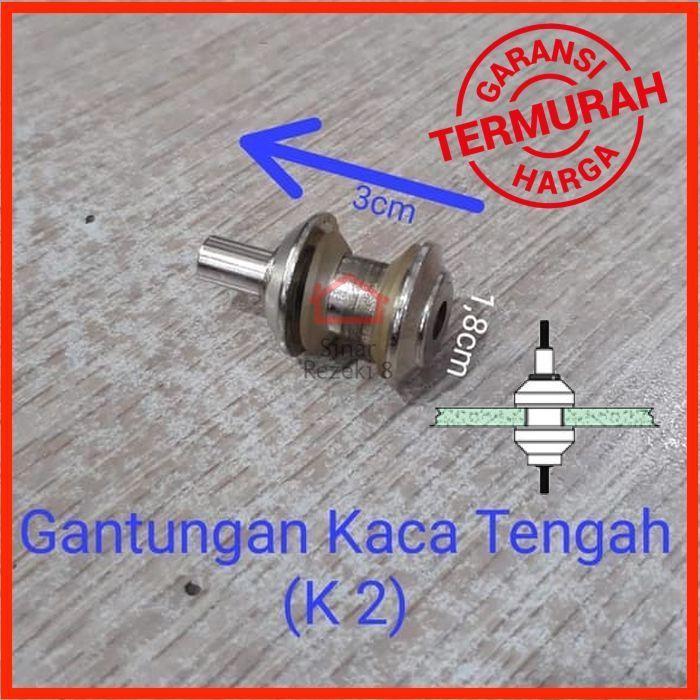 Gantungan Kaca TENGAH K2 Bracket Rak Ambalan / Kawat Seling Sling Baja .