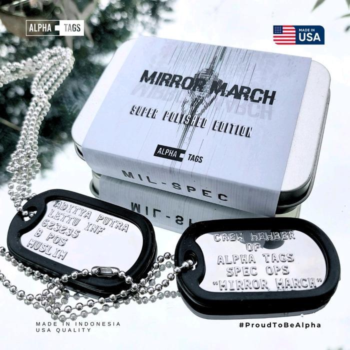 Dogtag / Dogtags Super Polished Usa Made Mirror March Mengkilap 100% Custom Kalung Tentara