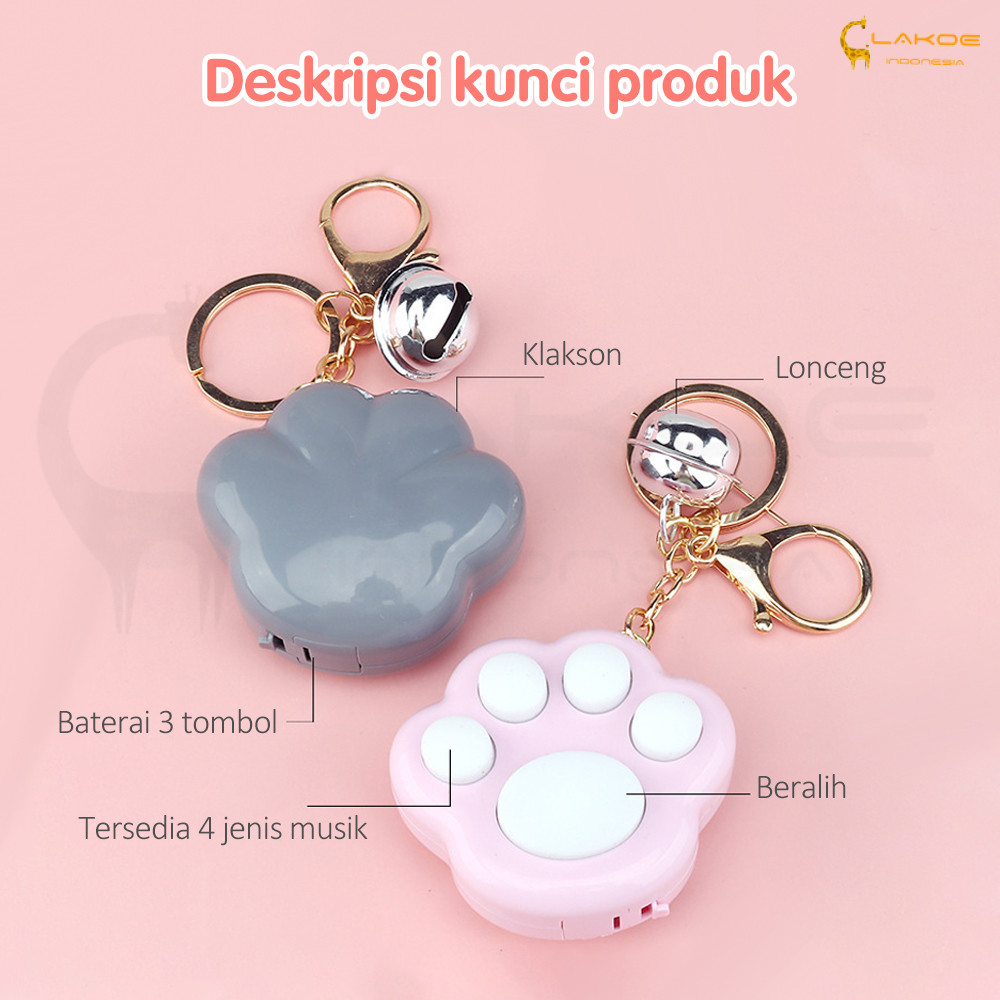 LAKOE Mainan Musik Mini Anak Fidget Toy Lovely Portable Funny Cat Paw Push Fidget Game Keychain