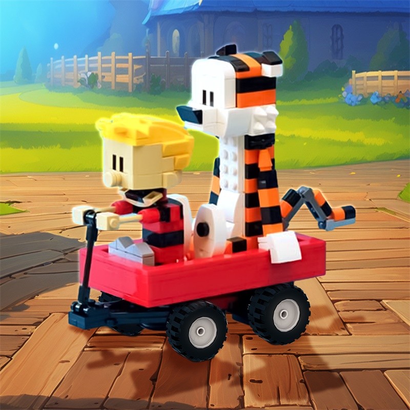 MOC Calvined and Hobbes Building Blocks Model Classic Comic Book