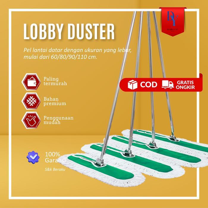 Lobby Duster Full Set Sapu Lobby Tangkai Mop Pel Granit Marmer Dll Lobby Lantai Kain Pel Apartemen