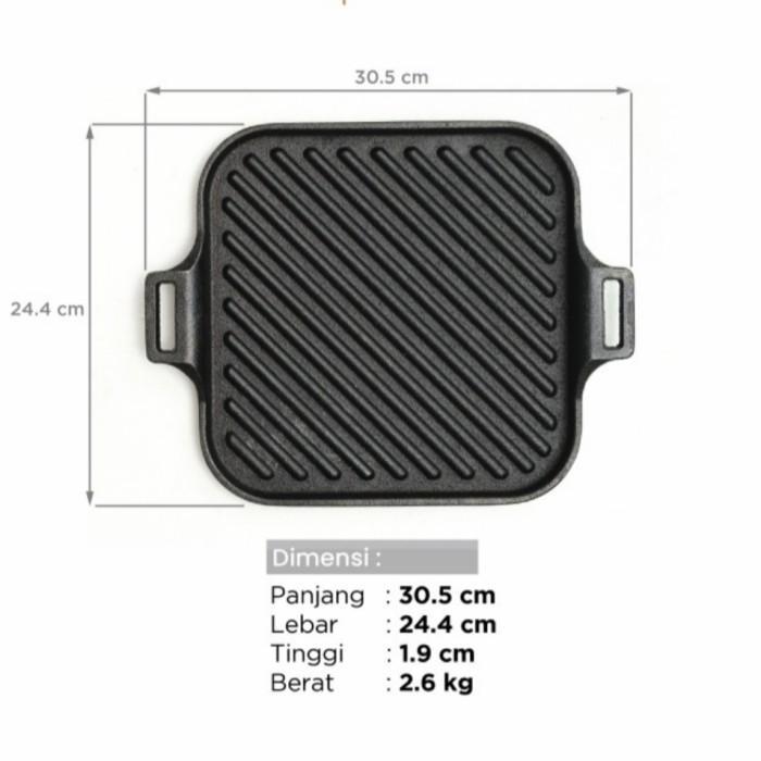 Giza Grill Pan/ Wajan Panggangan Cast Iron / Grill Pan Bbq Promo