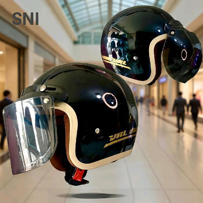 Helm Bogo Klasik Dewasa Vitano List Krem Motorcycle