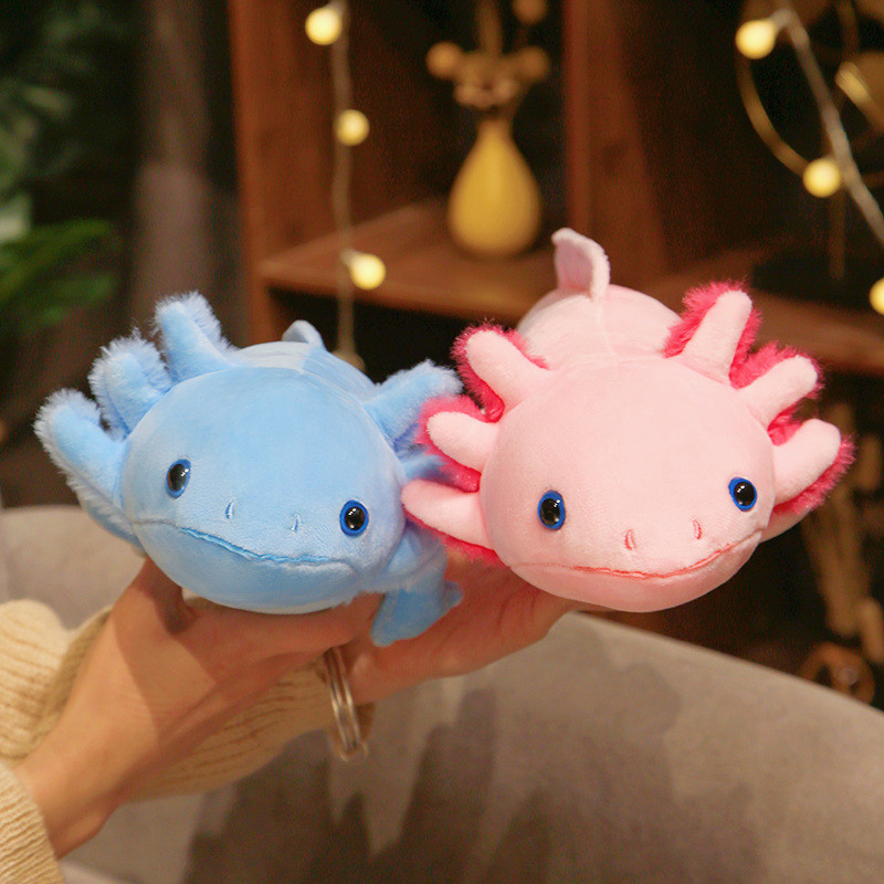 45cm Kawaii Colorful Newt Plush Toy Stuffed Cute Axolotl Salamander Fuzzy Plush Fish Appeasing Long