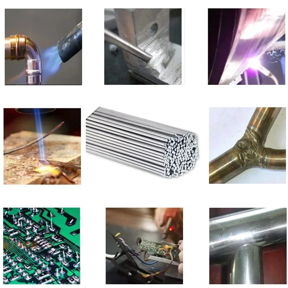 100pcs Low Temperature Easy Melt Aluminum Universal Welding Rod Cored Wire Rod Solder No Need Solder