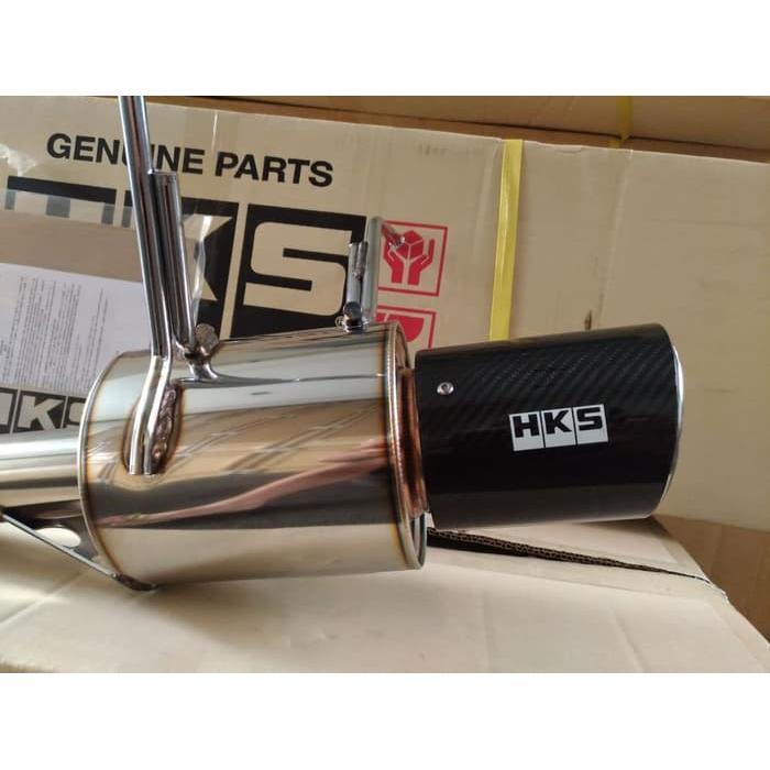 KNALPOT HKS HI-POWER CARBON HONDA JAZZ GK5 ORIGINAL