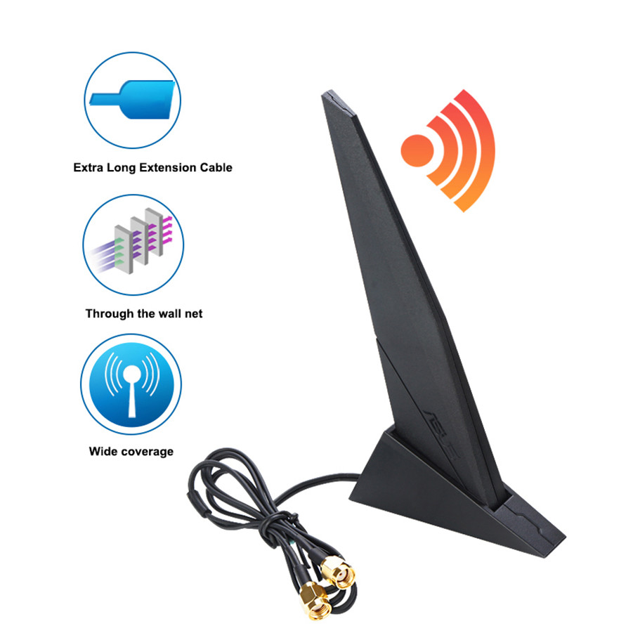 Original ASUS Wifi 2T2R Antenna Tri-Band 2.4G 5G 6G Booster for ROG Z390 Z490 X570 B460 B360 PC