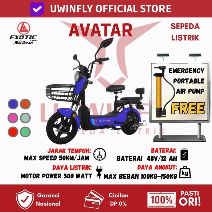 SEPEDA LISTRIK MOTOR LISTRIK DF8 UWINFLY - AVATAR BIRU
