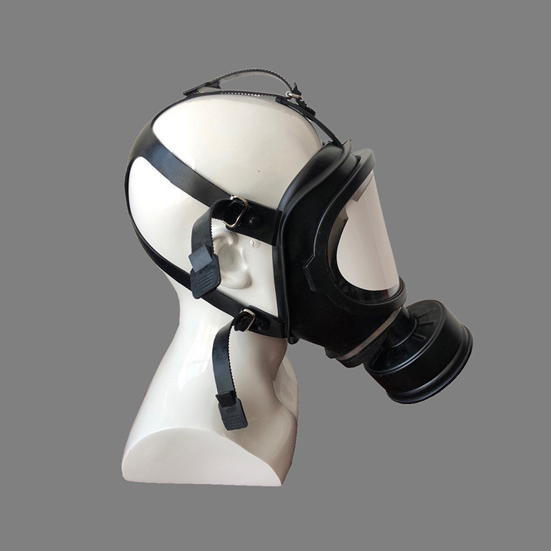 Black Full Face Gas Mask Military Chemical Respirator Natural Rubber For CS Painting Spraying