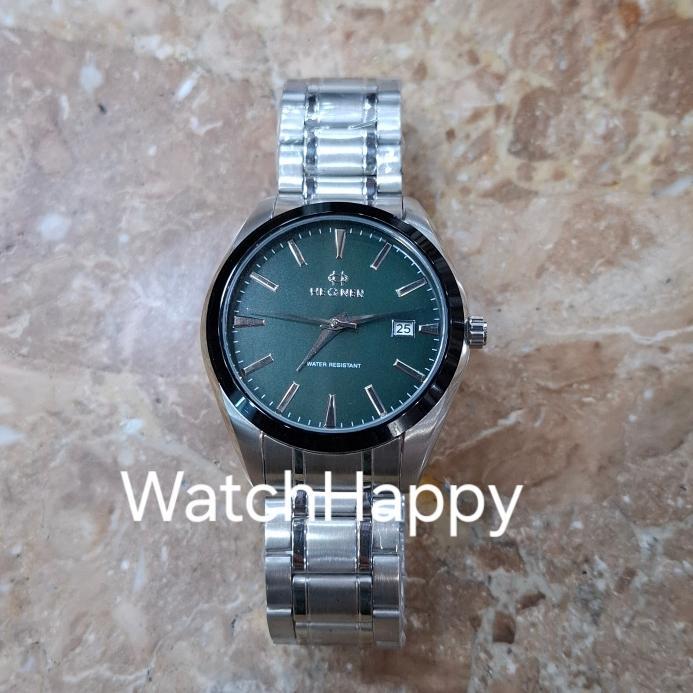HOT SALE JAM TANGAN HEGNER 1678 HW1678 HW 1678 MEN ANALOG QUARTZ MOVEMENT GREEN DIAL STAINLESS