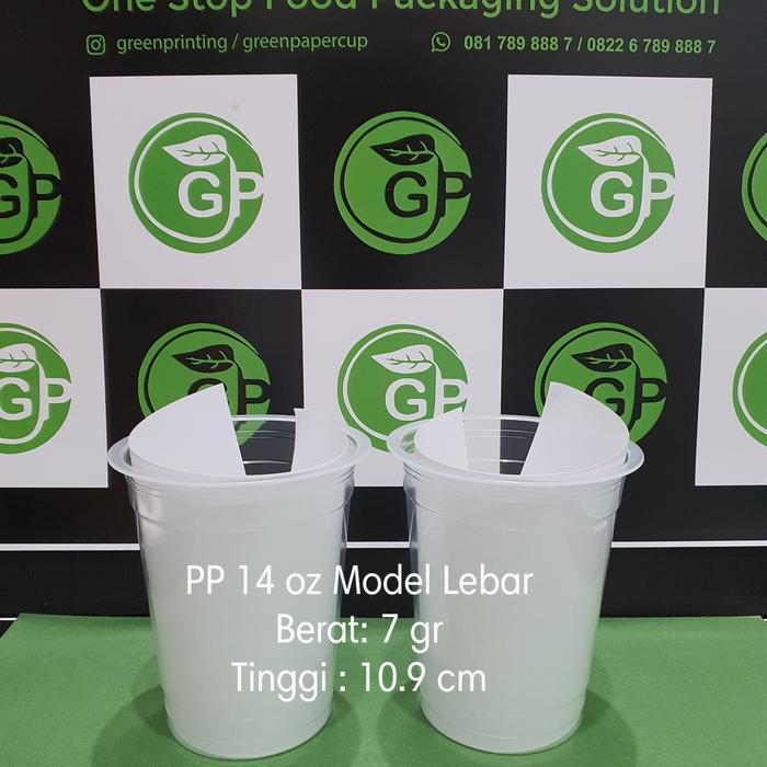 Ready Plastik Cup Pp 14 Oz Starindo Model Lebar 7 Gr Hanya Gelas