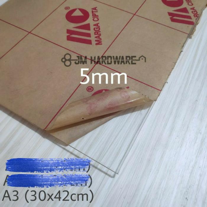 Acrylic bening 5mm A3 mika akrilik lembaran