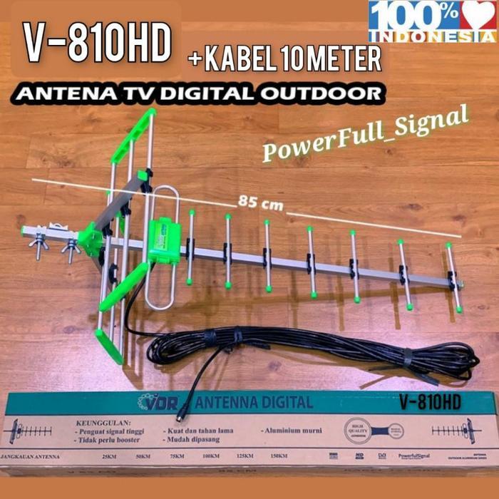 "New" Antena TV Outdoor Digital Sinyal Kuat + Kabel VDR V 85 HD