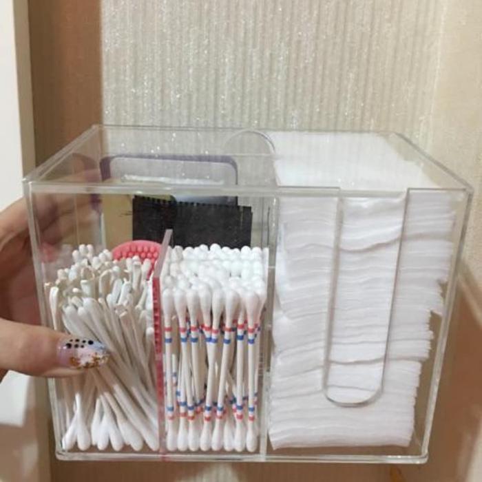 Tempat Kapas/Cotton Buds/Blended Beauty Acrylic/Akrilik Rak Kosmetik