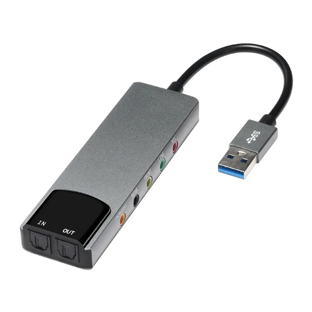 5.1 Audio USB External Optical Sound Card 5 Interfaces Multifunction Audio Converter Adapter for