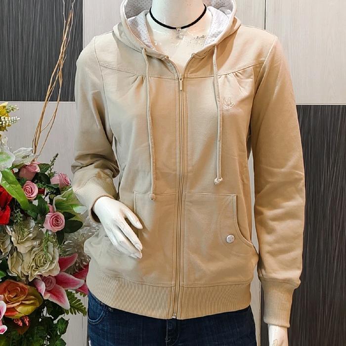 CARDINAL Girl - Jaket Hoodie Beige Cream Warna Terbaru Polos