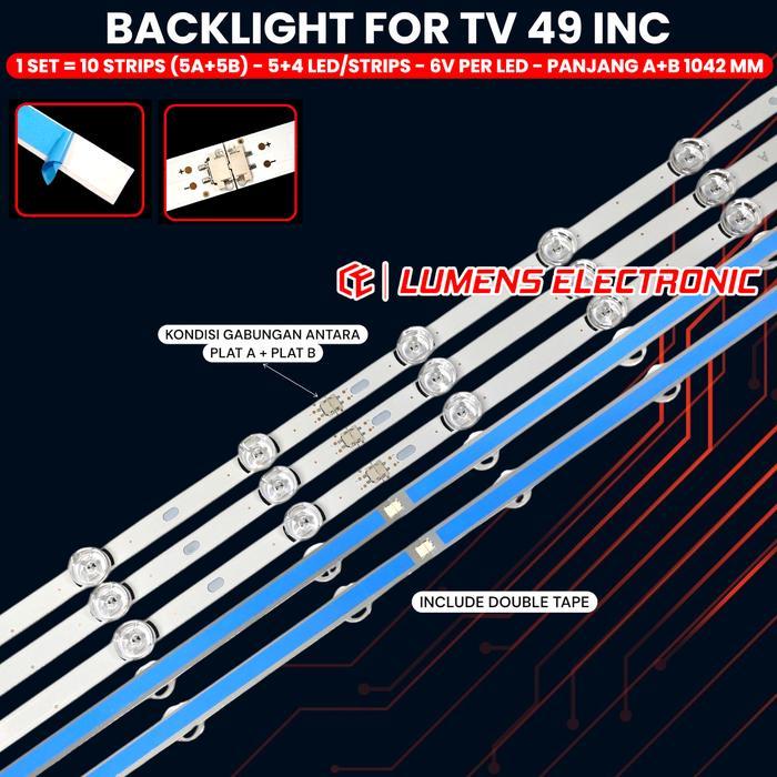 BACKLIGHT TV LED 49 INCH 49LB550 49LF550T 49LB561T 49LB582T 49LB620T 49LB551T 49LF550 49LB550A 49LB
