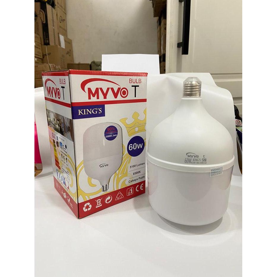 "New" Lampu Led 60watt Jumbo Myvo King Capsule T Bulb Nyala Putih Bergaransi