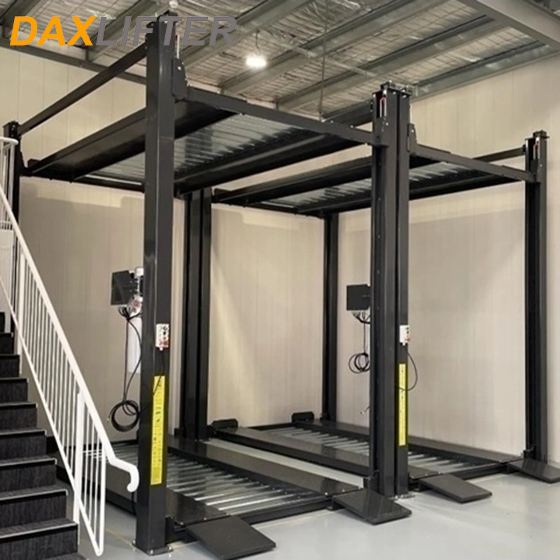 Four Post Car Parking Lift 3.6 T Hydraulic Lift for Auto Repair Shops Triple Stacker Car Lift