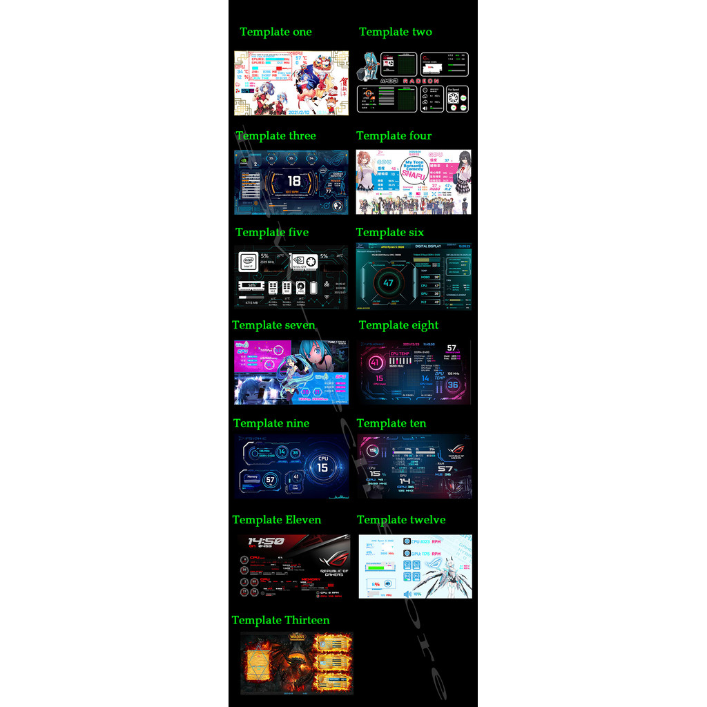 6.6 INCH 1920*1080 HD IPS SCREEN TEMPERATURE CONTROL DYNAMIC DISPLAY DESKTOP AIDA64 ADJUSTABLE