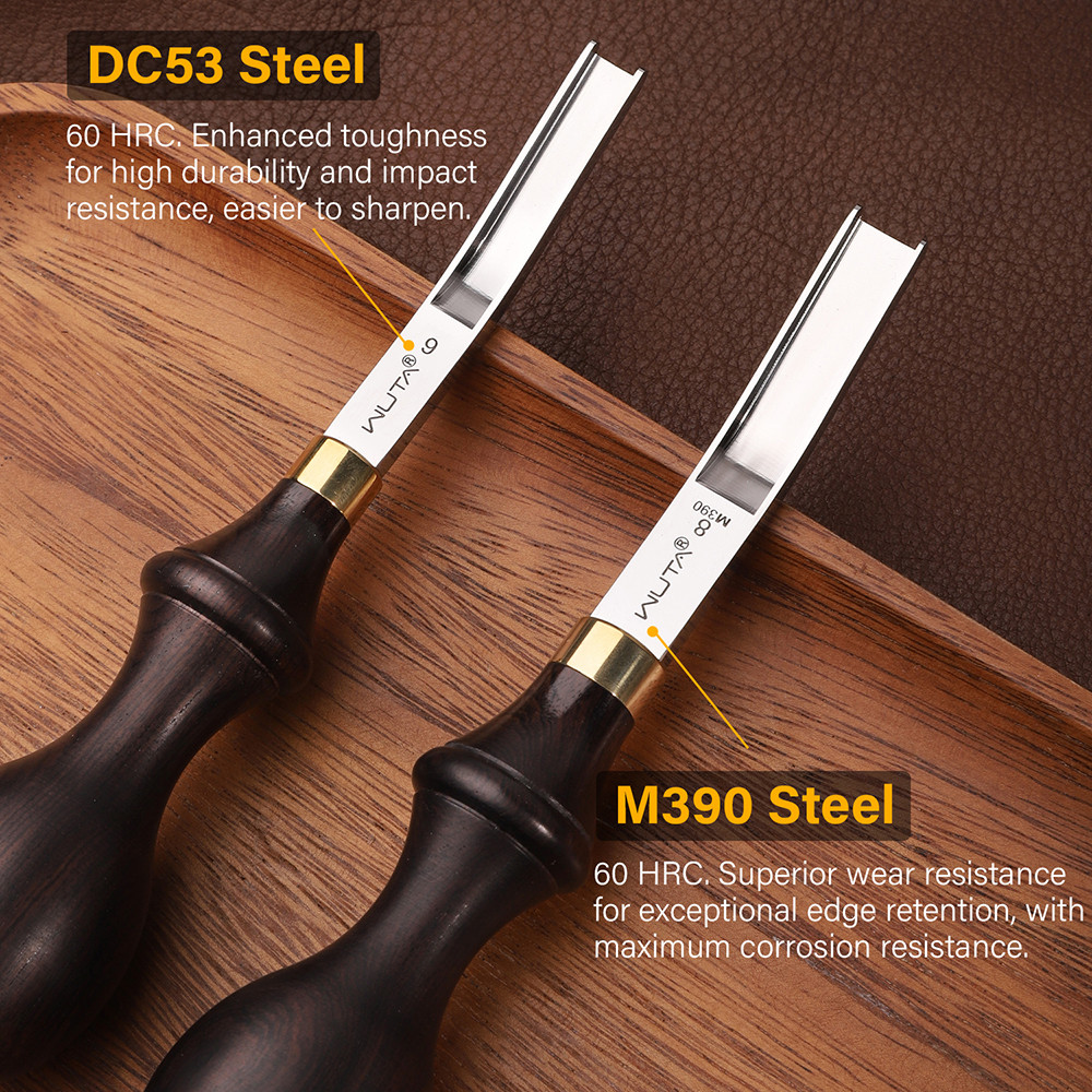 WUTA 1PC Professional Leather Wide Edger Skiver Edge Beveler Sharp M390/DC53 Steel Skiving Thinning