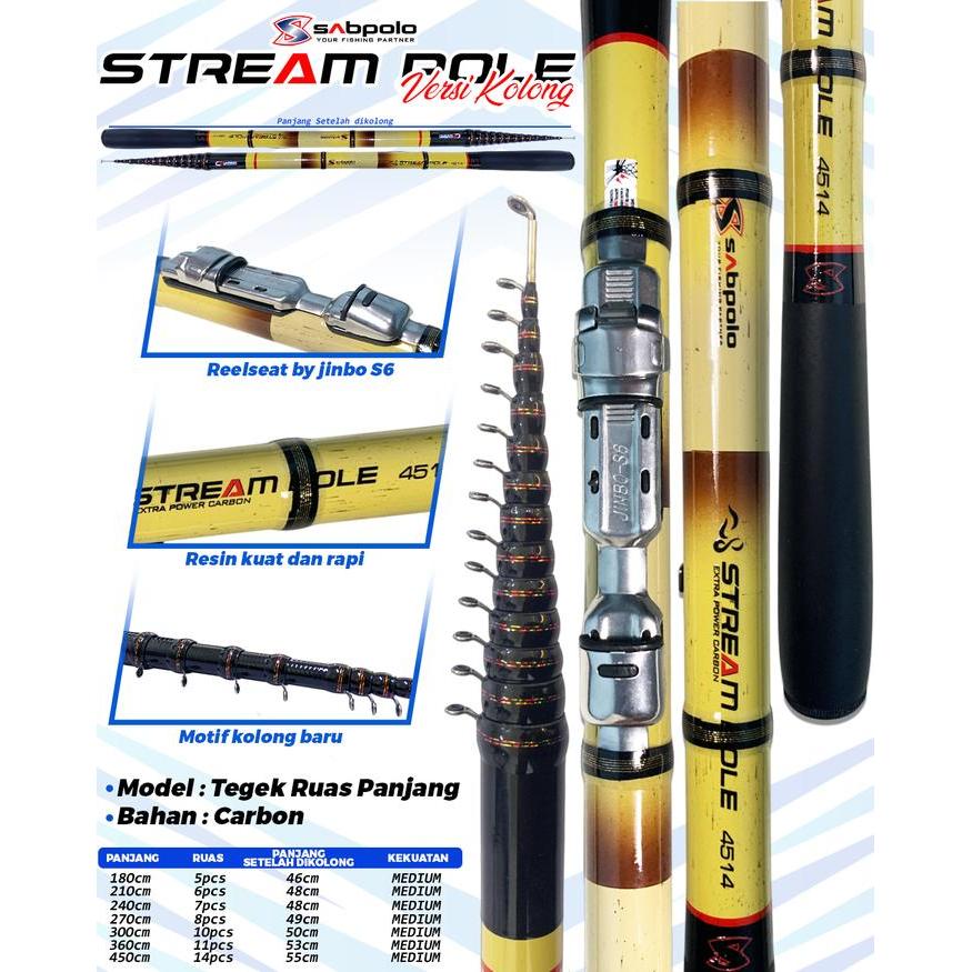 New Tegek Sabpolo Stream Pole Kolong Joran Pancing Tegek
