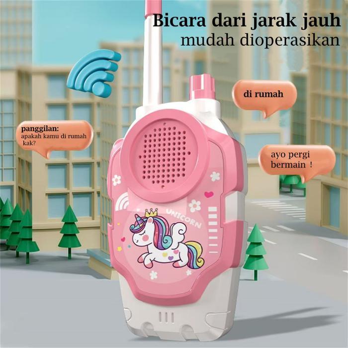 Mainan Anak Walkie Talkie Nirkabel Jarak Jauh Edukasi Mainan Telepon Handy Talky