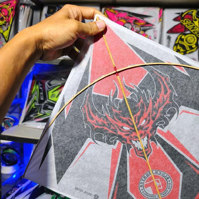 ISI 10 LAYANGAN SUKHOI LILITAN 2 ATAS BAWAH BY BLOCK FIGHTER motif deviles sablon 2 warna