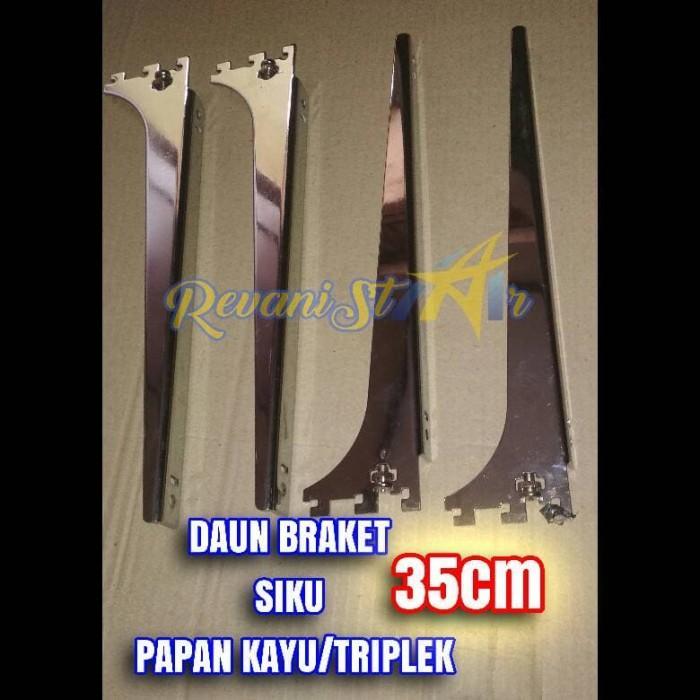 New 35cm Daun braket kayu papan triplek rak kayu rak kaca tiang bracket Rumah