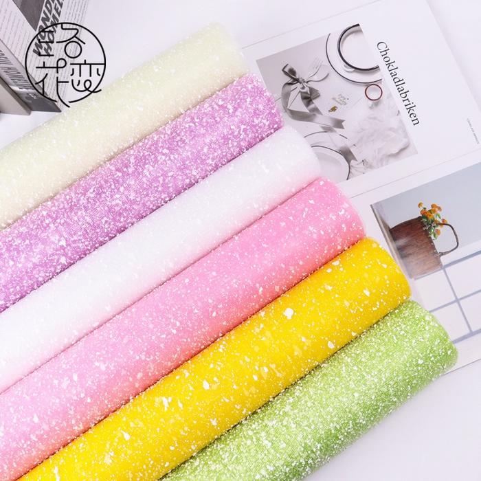 Kain tile salju per roll / Snow Wrapping Paper Snowflake / 1 Rol Kain Tile Salju Paper Buket Bunga
