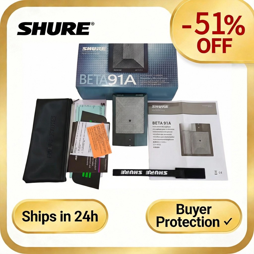 Shure Beta 91A Condenser Boundary Microphone Original Bass Drum Instrument Mic for Professional