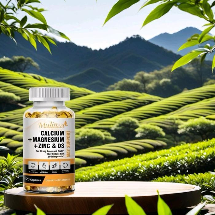 Vitamin Kalsium+Magnesium+Zinc & D3// Magnesium 3-IN-1Vitamin D3 Tulang & Gigi Suplement Mineral