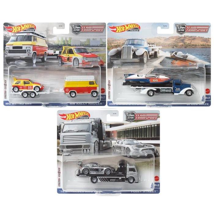 Hotwheels hot TEAM TRANSPORT MIX S SET 3 mercedes metro hydroplane