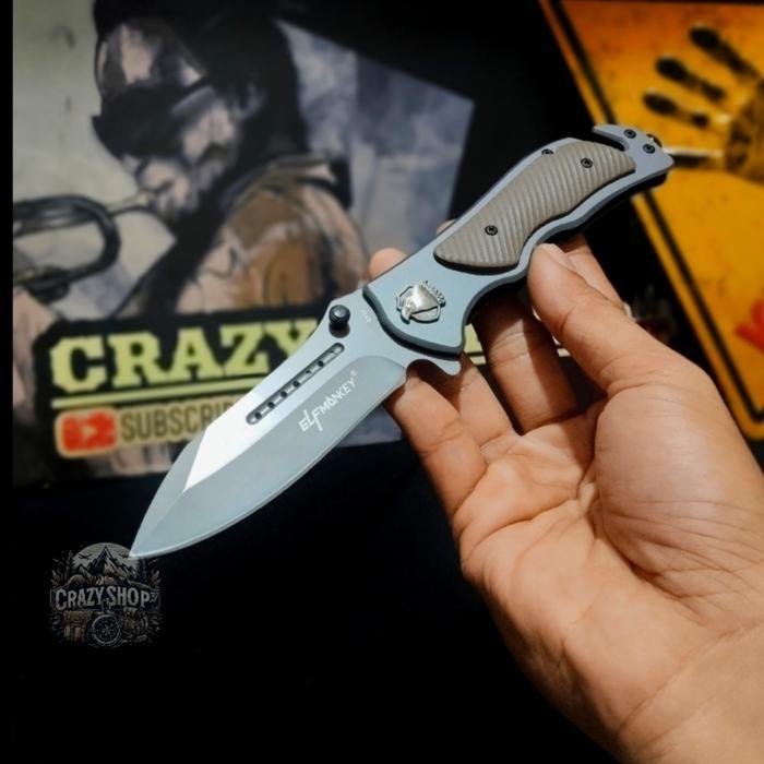Pisau Lipat Survival Titanium Solid Stell / Pisau Lipat Titanium / Pisau Survival / Survival Kit Tbk