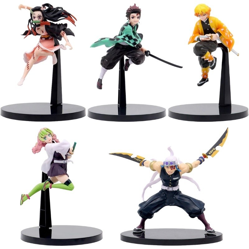 Anime Demon Slayer Kamado Tanjirou Zenitsu Figure Toys Kimetsu No Yaiba Nezuko Kamado Uzui Tengen