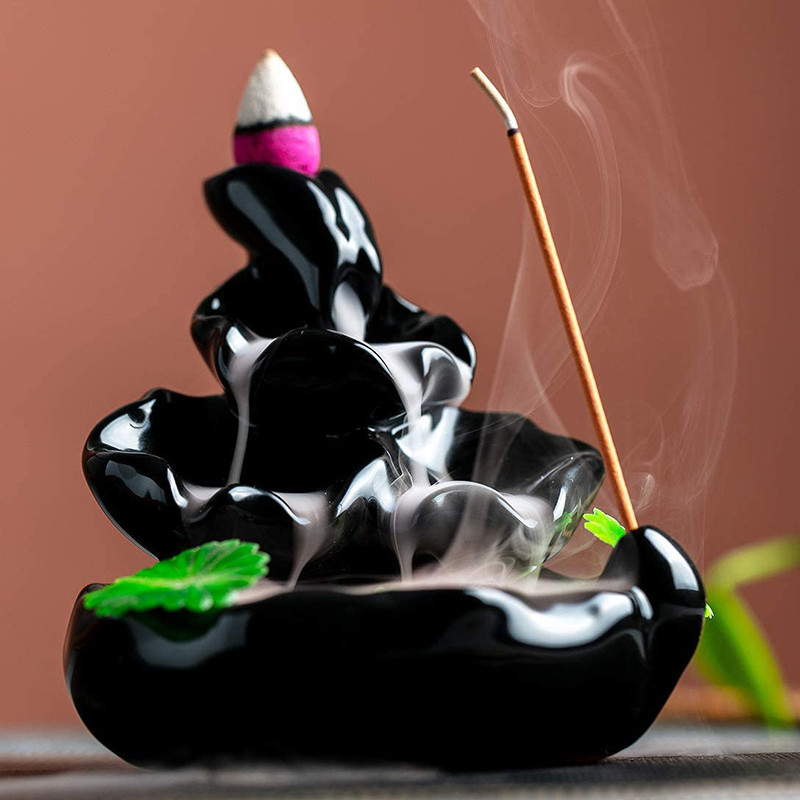 Waterfall Incense Burner Ceramic Incense Holder Handmade Creative Ceramic Backflow Incense Burner