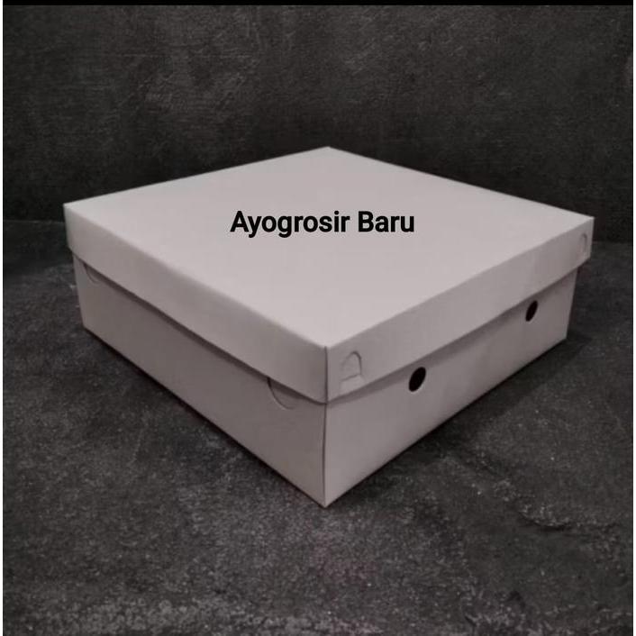 Dus 18x18 Putih Polos TEBAL Tutup Pisah Selip 350 gram / 400 gram Box Kotak Box Nasi Katering