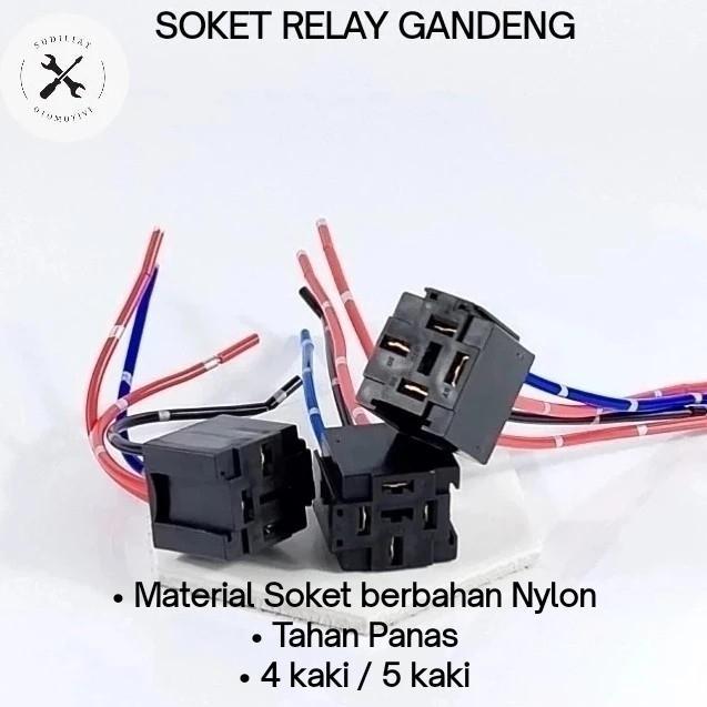 "New" SOCKET RELAY GANDENG+KABEL/ KABEL SOKET RELAY GANDENG 4 /5 KAKI