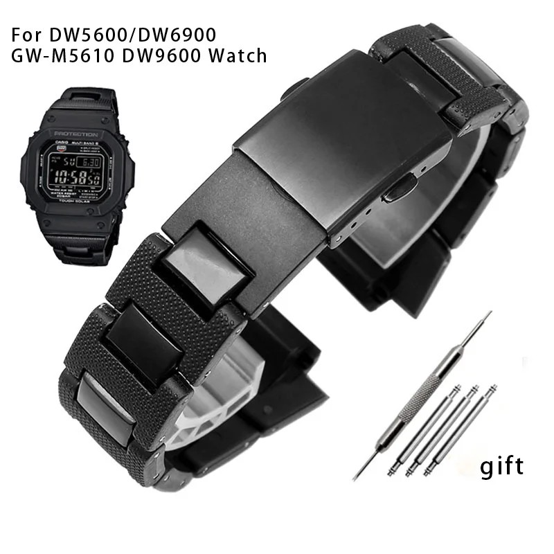 High Quality Metal WatchBand For Casio Gshock DW-6900 DW9600 DW5600 GW-M5610 Strap Bracelet Wrist