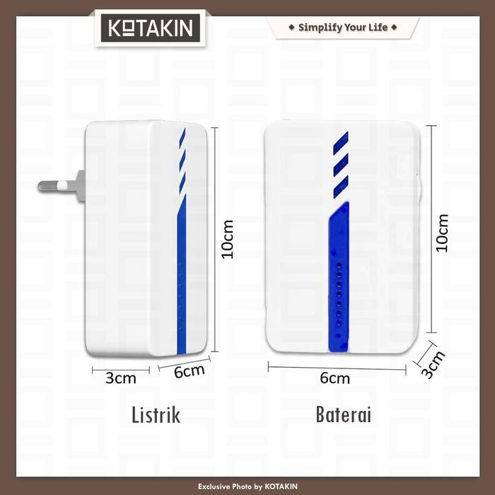 Bel Pintu Rumah Tanpa Kabel Wireless Bel Toko Pakai Baterai Anti Air Bel Outdoor Listrik Merek