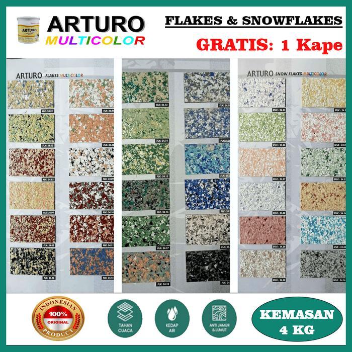 ARTURO Cat Texture Type Flakes & Snow Flakes 4KG (GLN) Cat Dinding Premium dengan Efek Tekstur