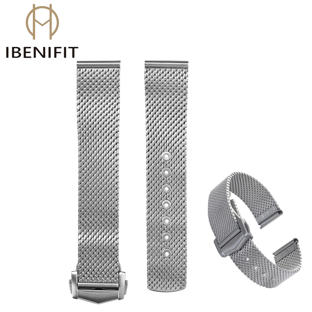 20mm Milanese Mesh Steel Strap for Omega Seamaster 007 Universal Bracelet Folding Buckle 316L