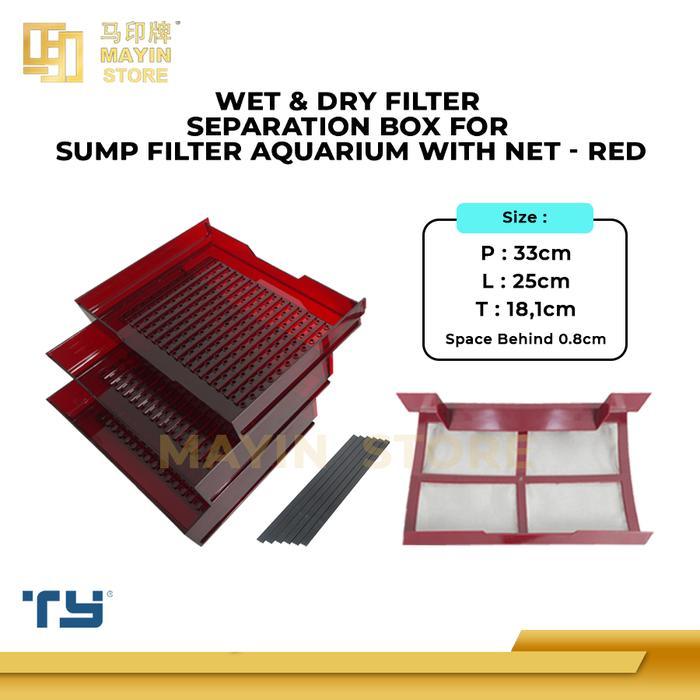 Wet & Dry Filter Separation Box with Net for Sump Filter Aquarium Akuarium