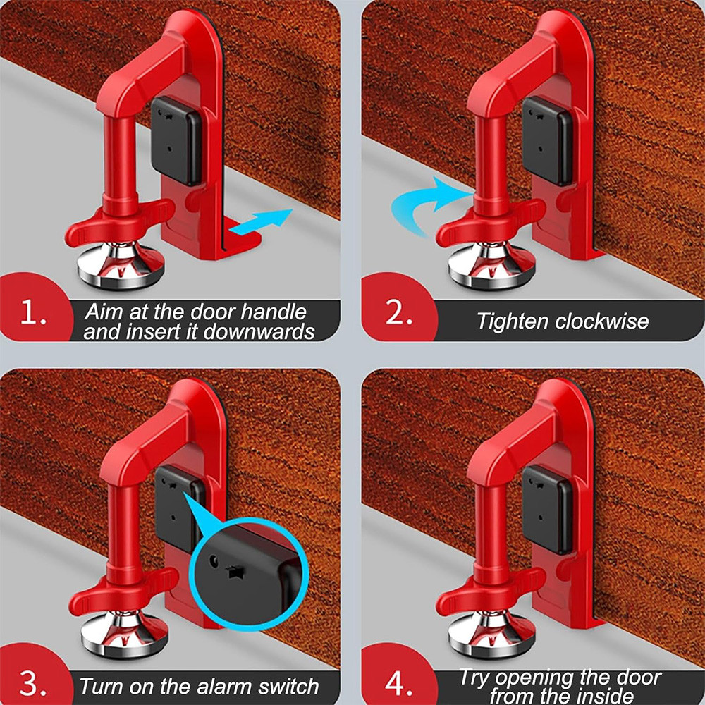 New Portable Alarm Door Stopper Battery Powered Door Lock For Women Security Protection Door Stops