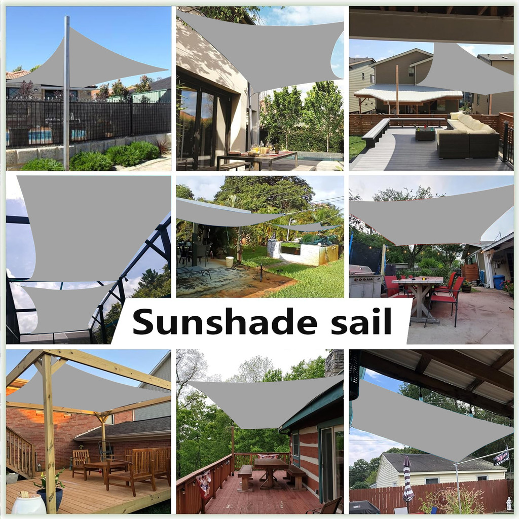 Multi-color outdoor awning waterproof shade sail garden patio car awning rectangular pool awning